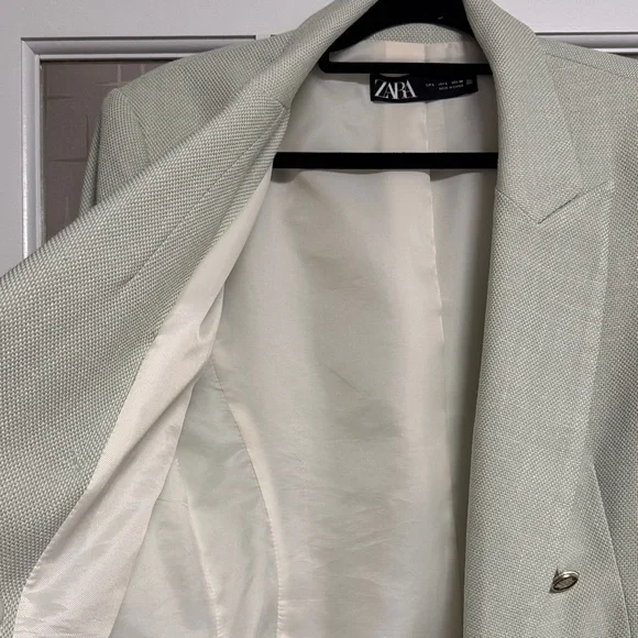 Zara Women's Mint Double-Breasted Blazer - Picture 10 of 13